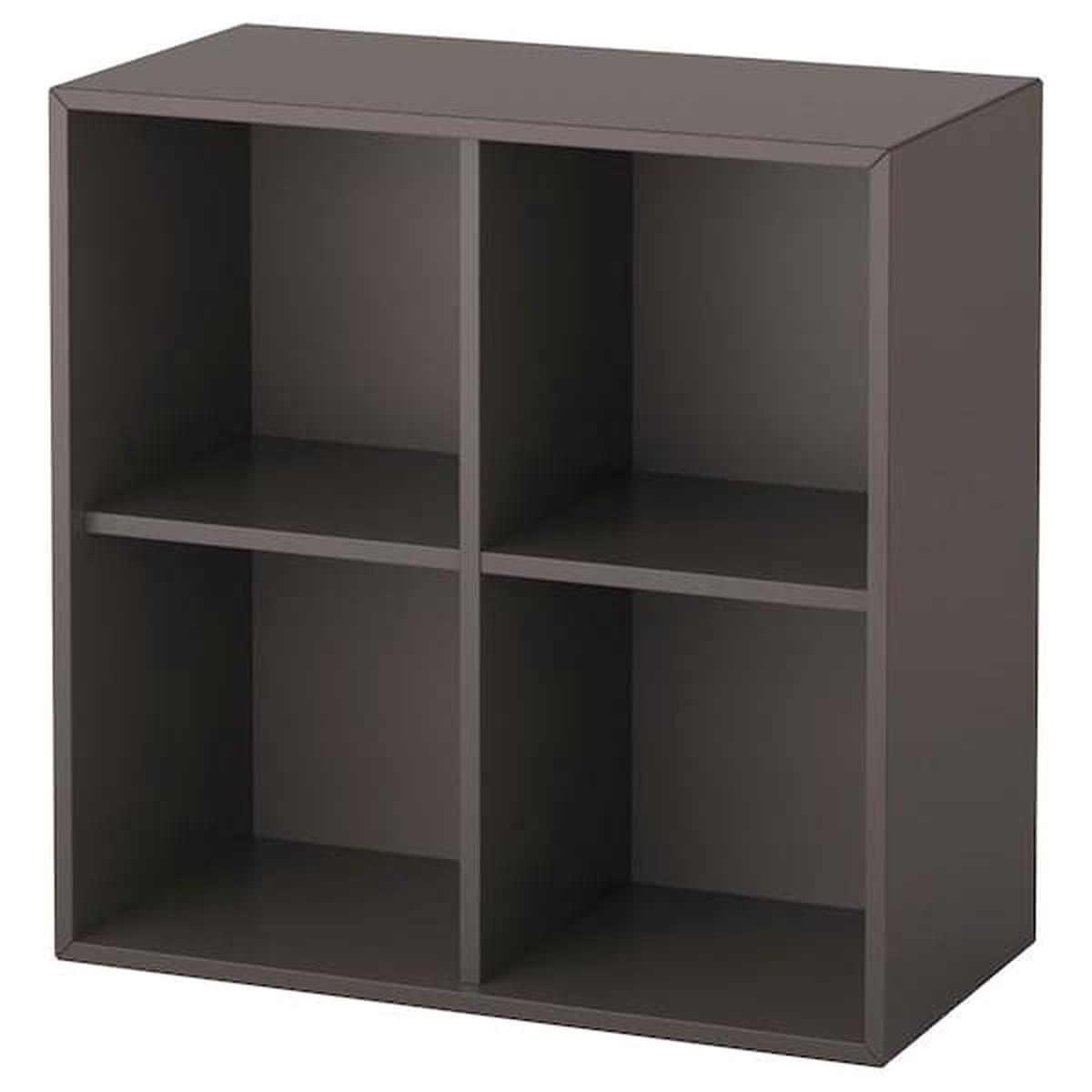 EKET wall-mounted shelving unit w 4 comp, dark grey, 70x35x70 cm