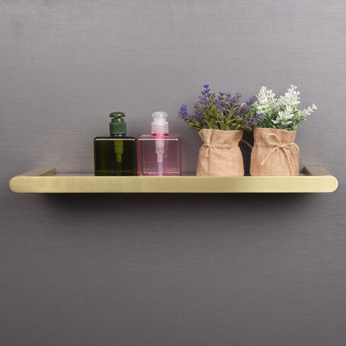 Gold Metal Floating Bathroom Shelf