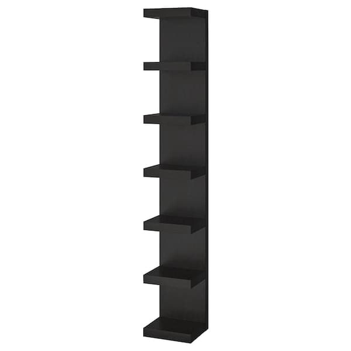 LACK wall shelf unit, black-brown, 30x190 cm