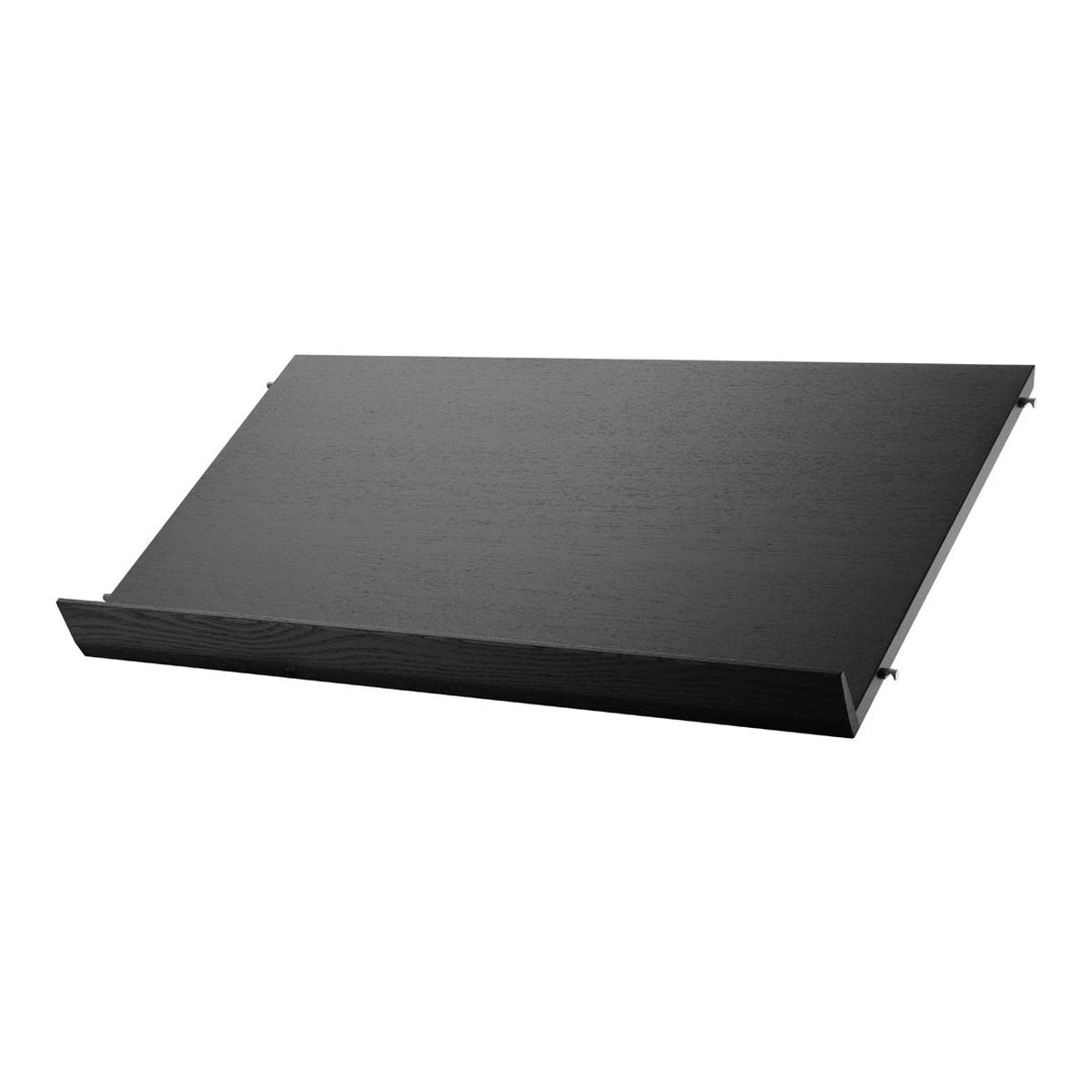 Magazine Shelves - Solid - Black Stained Ash Veneered Particleboard | 30.7" W x 11.8" D x 5.9" H