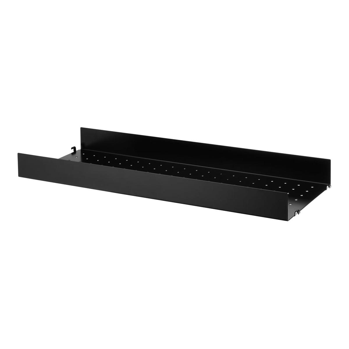Metal Shelves - High - Black Powder-Coated Steel | 30.7" W x 11.8" D x 2.8" H