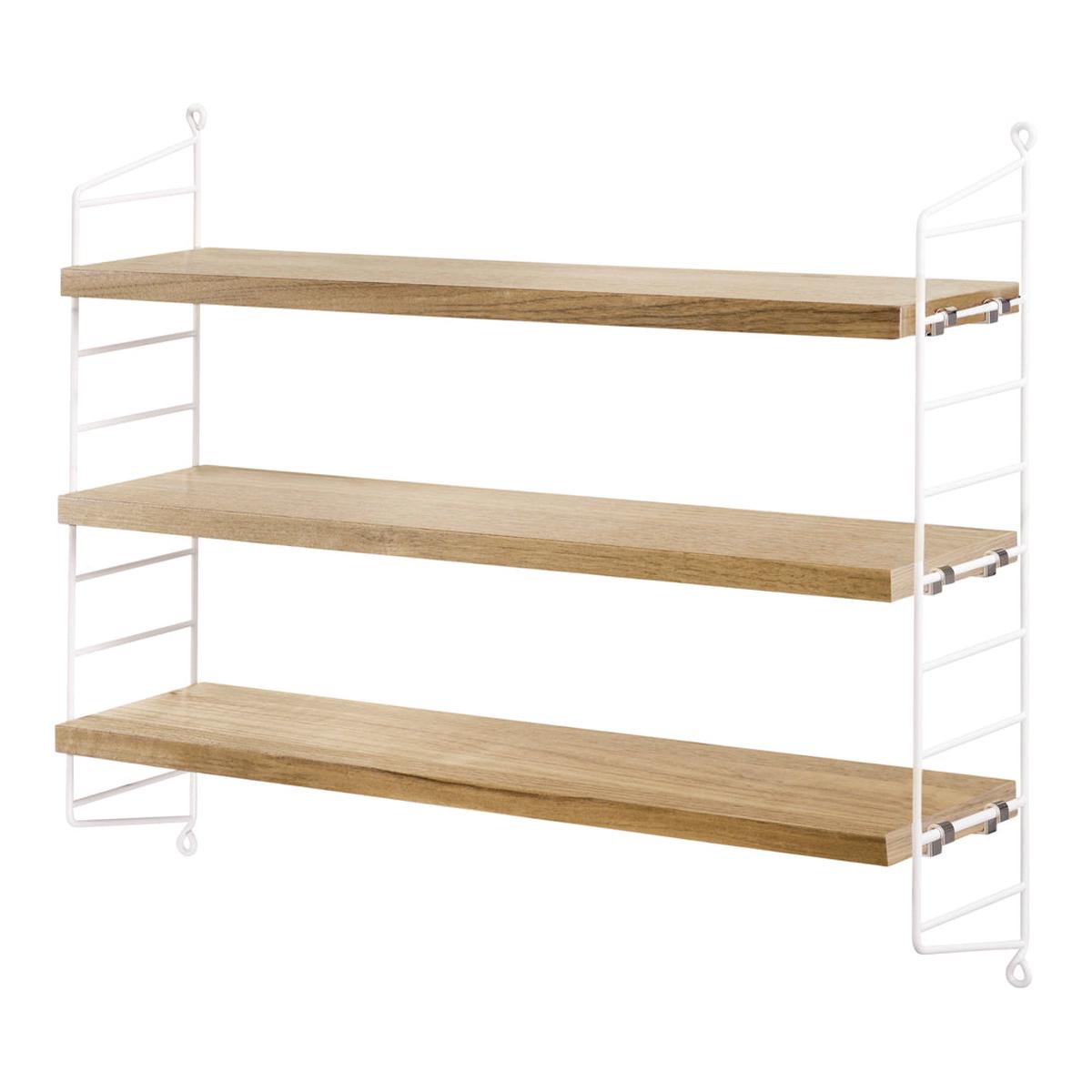 String Pocket - Oak/White Veneered Particleboard