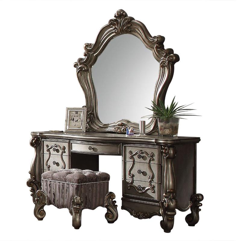 Versailles Mirror 26844 Antique Platinum Finish | Acme