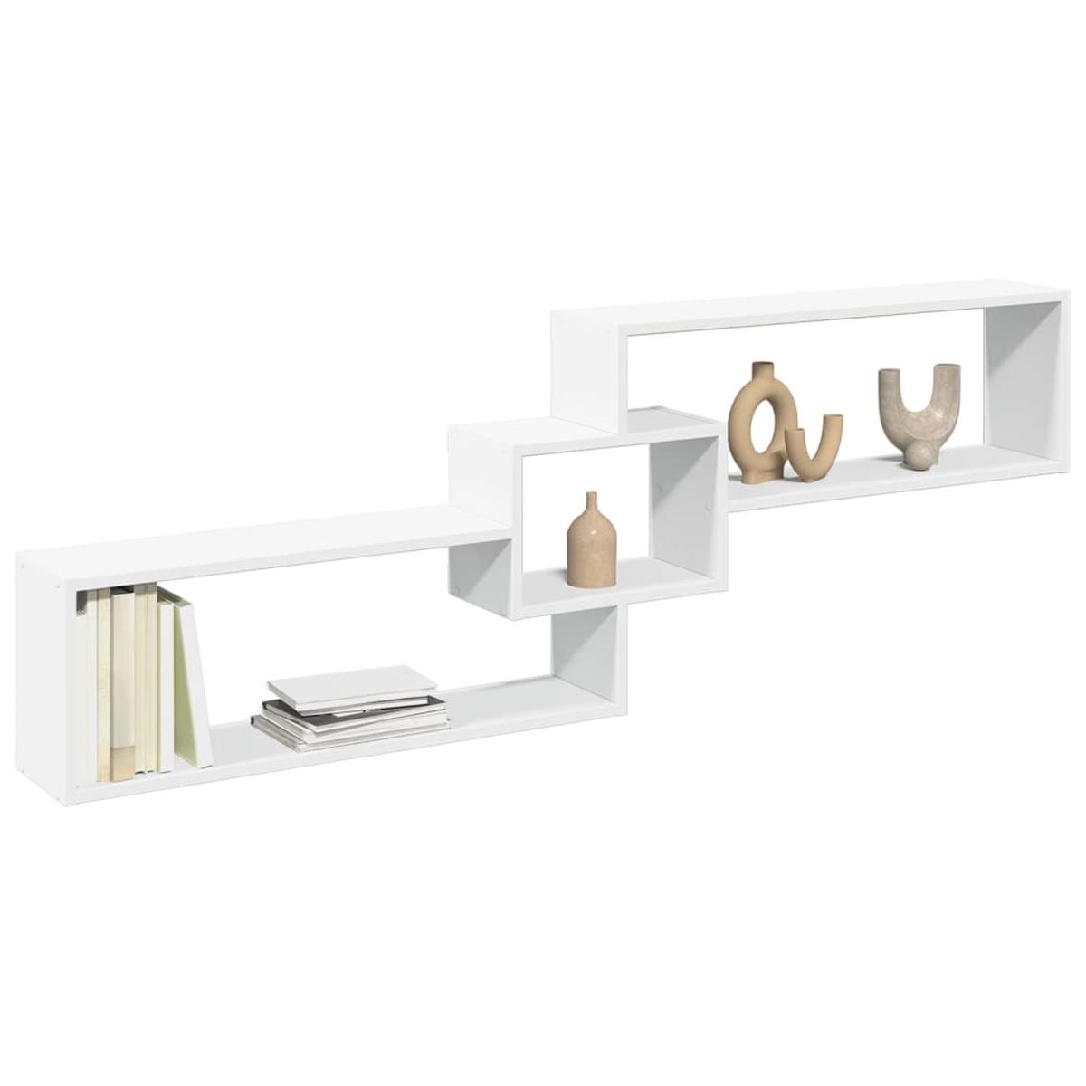 vidaXL Wall Cabinet 158x18x53 cm White Engineered Wood