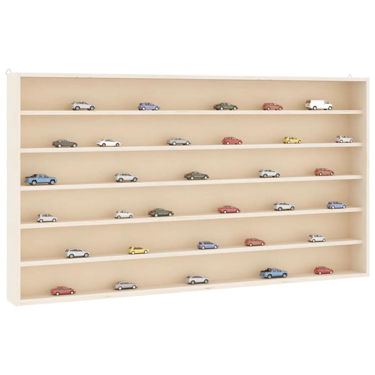 vidaXL Wooden Collector's Display Case with 6 Shelves 80x8.5x55cm