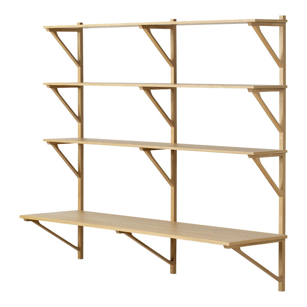 BM29 Shelf w/ Desk - 2-Wide - Oak - Lacquered