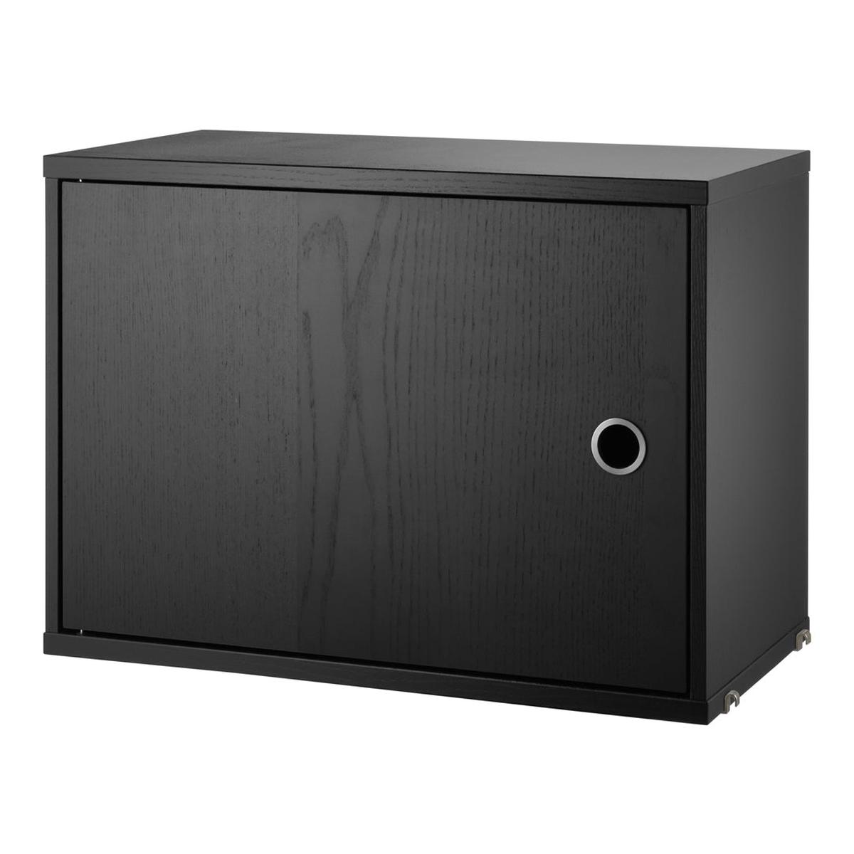 Cabinet with Swing Door - Dark Grey Lacquered MDF