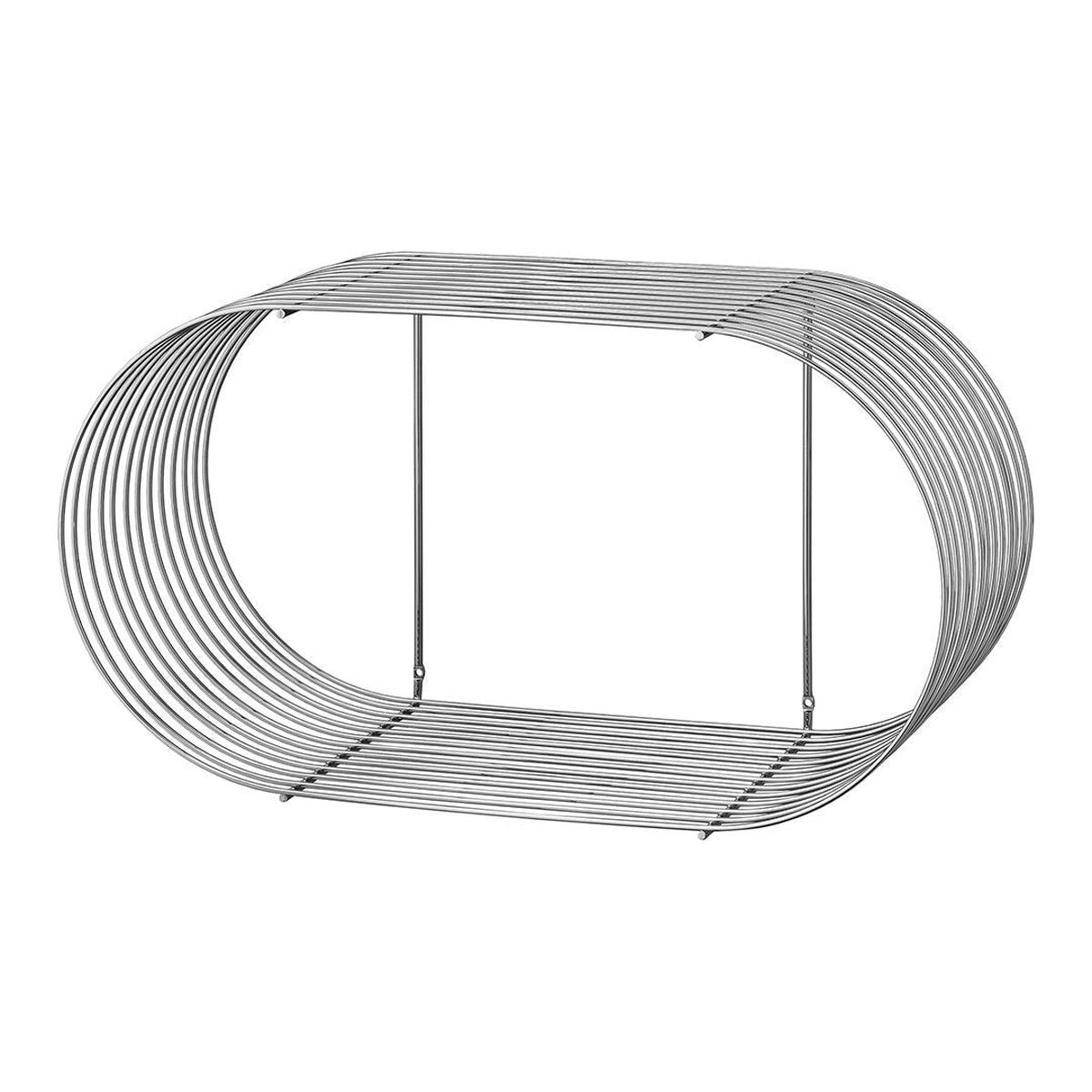 Curva Wall Shelf - Silver | Medium: 24.2" L x 10" W x 13" H