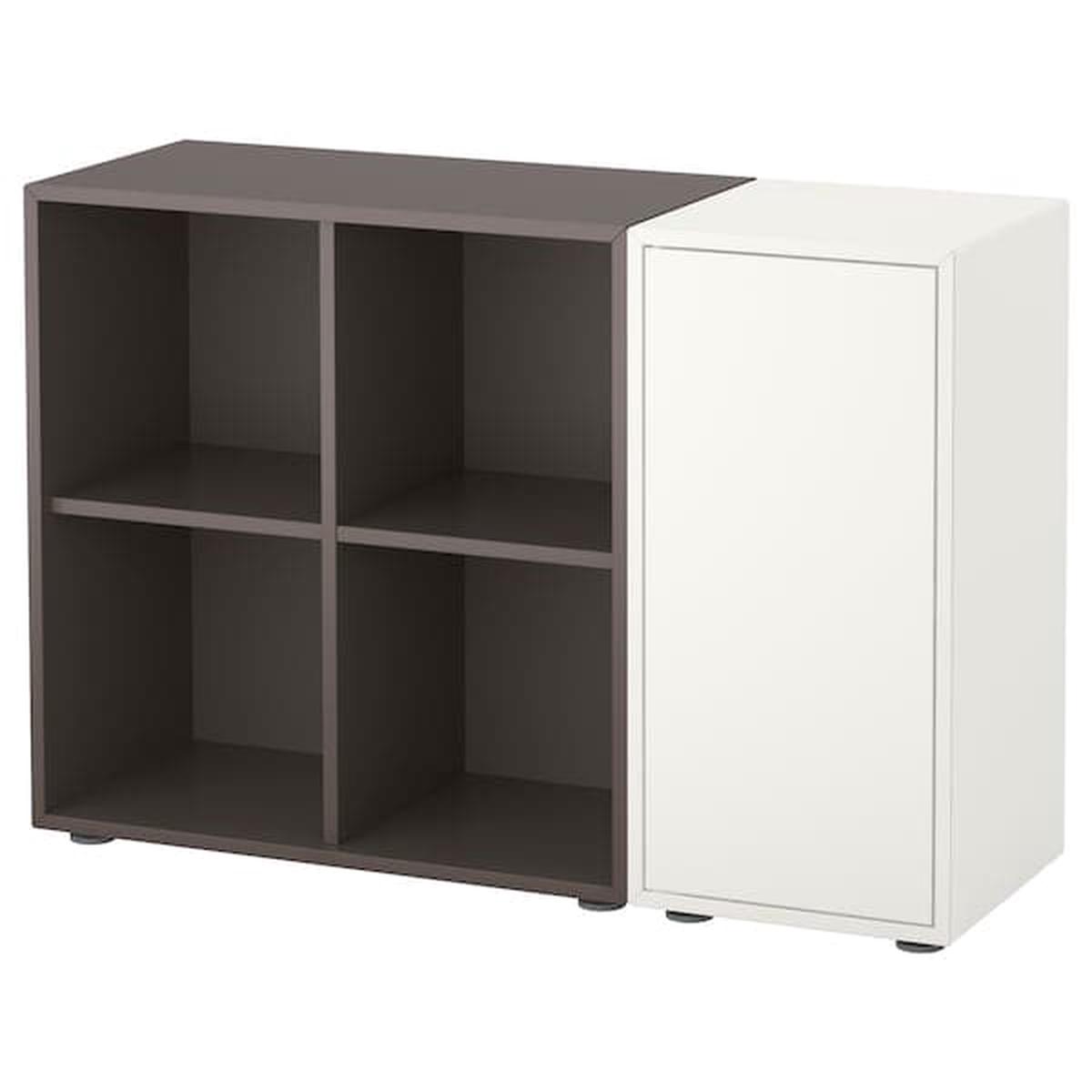 EKET cabinet combination with feet, white/dark grey, 105x35x72 cm