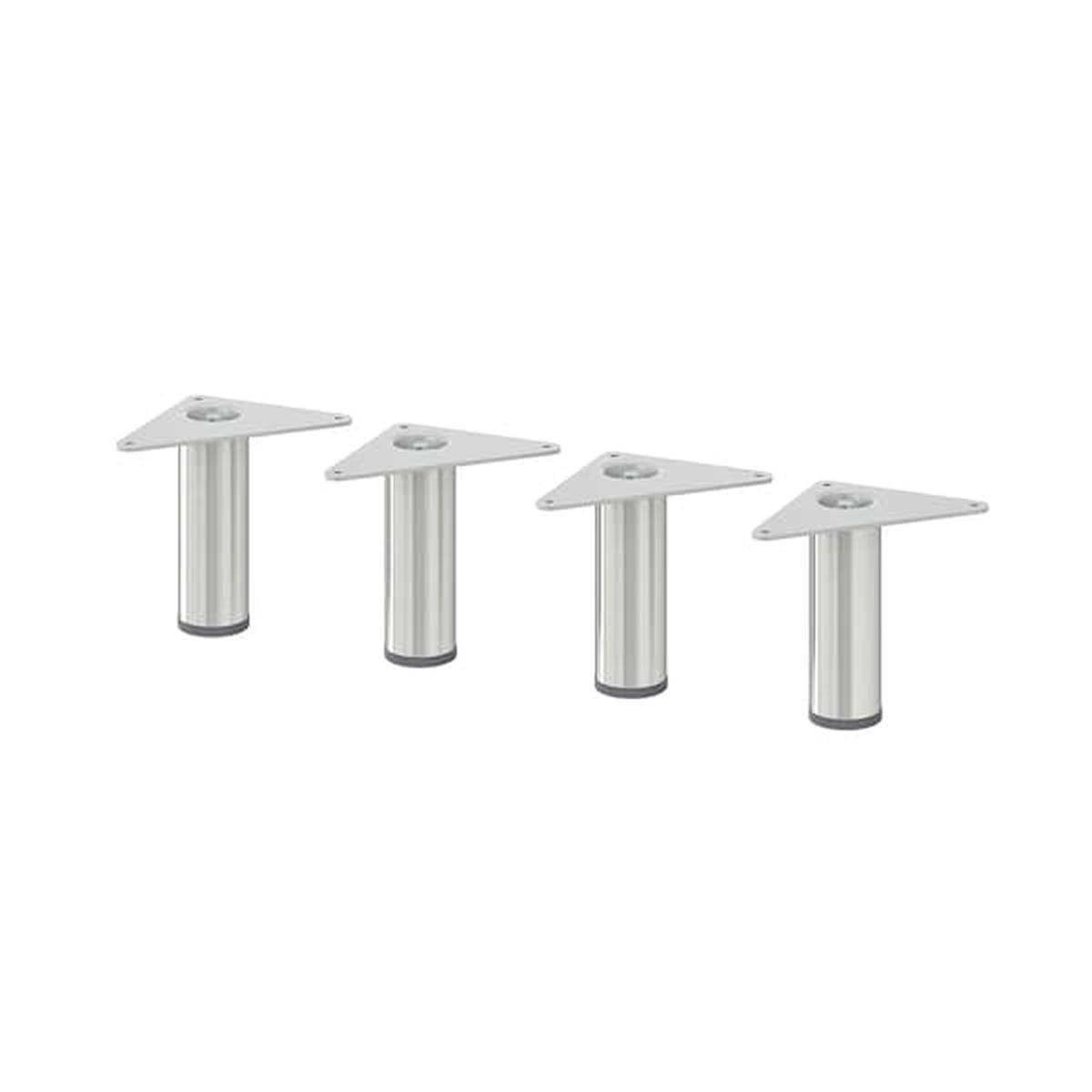 EKET leg, metal/silver-colour, 10 cm, 4 pack