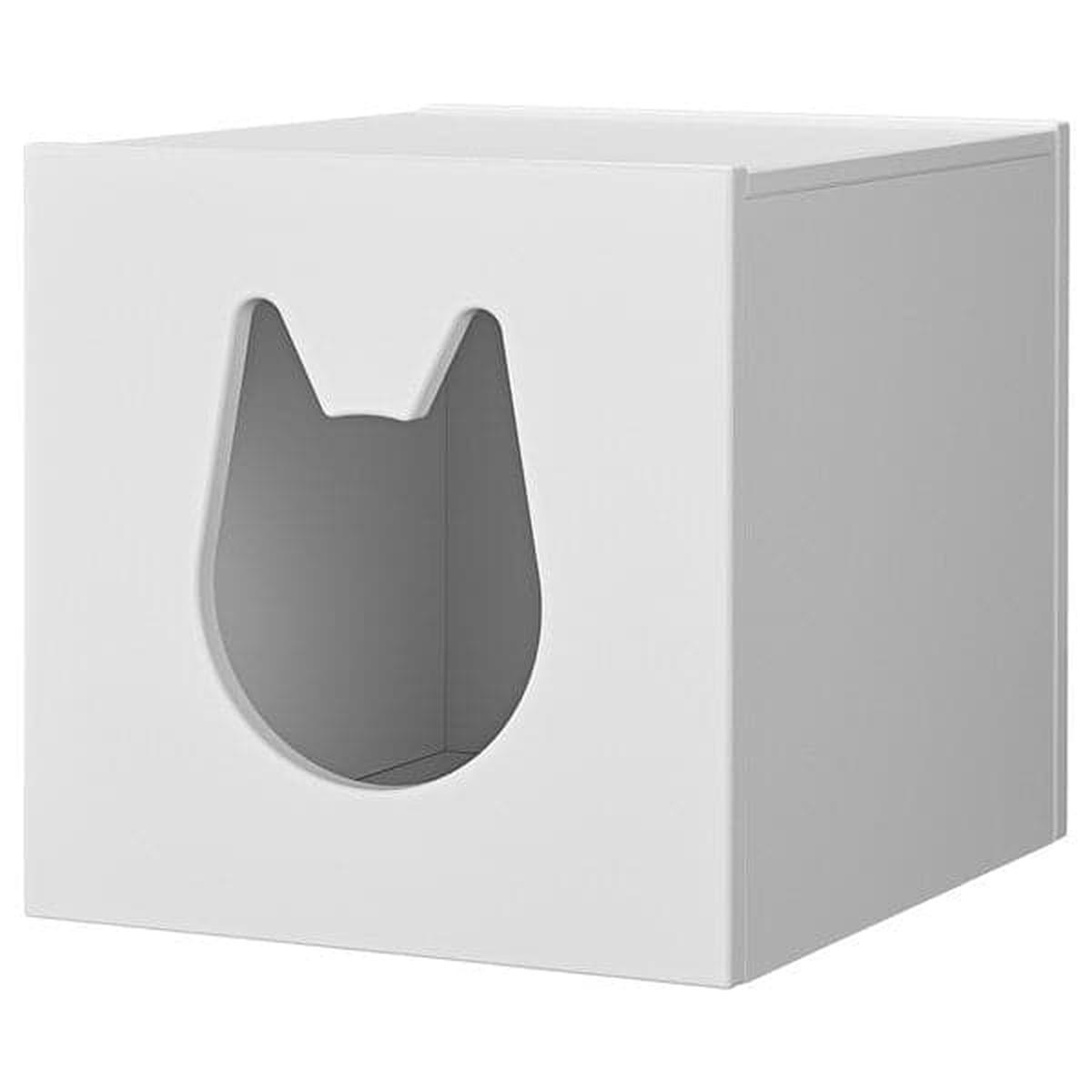 KALLAX cat house, white, 33x33 cm