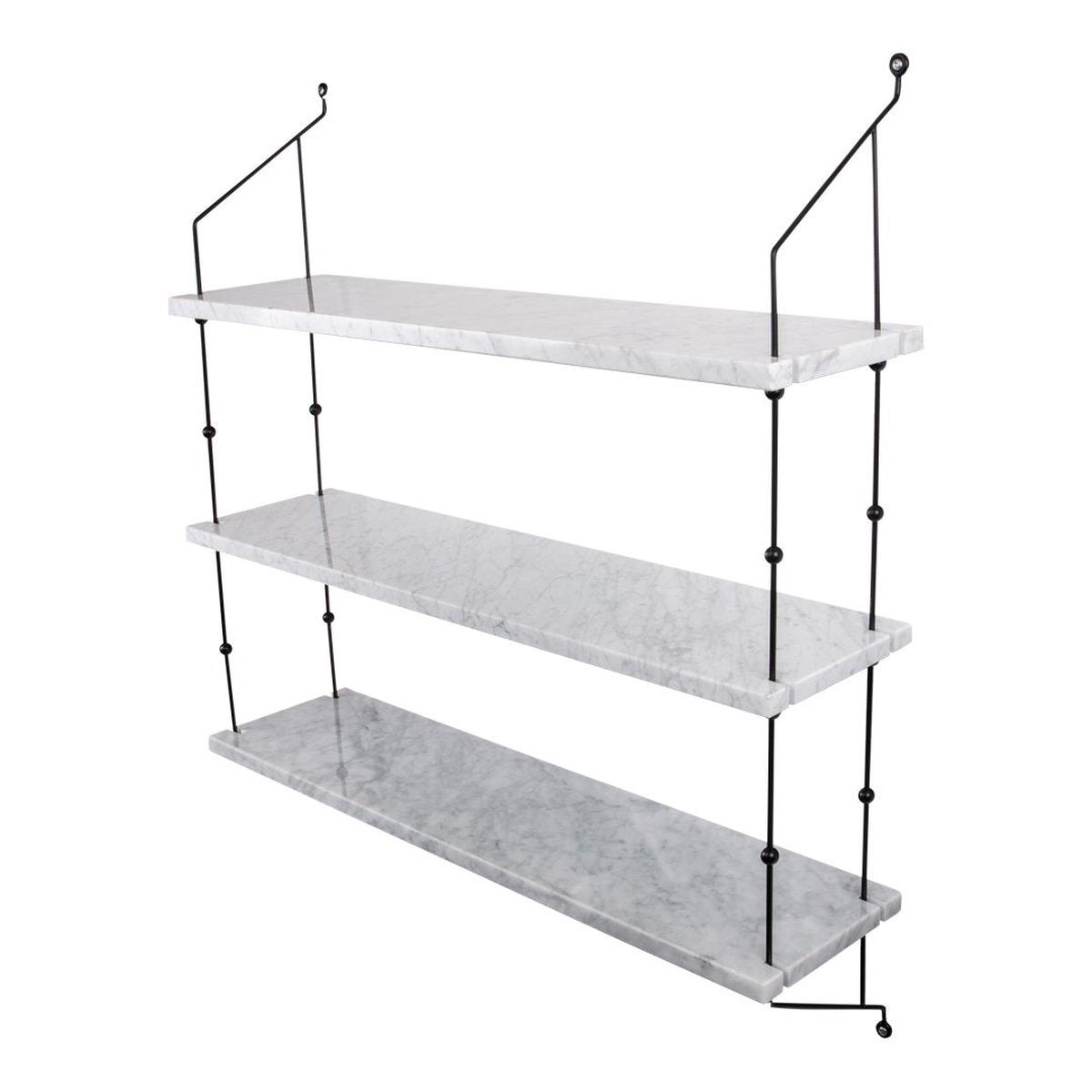 Morse Shelves - Green Indio + Black Marquina + Grey Italian | Brass