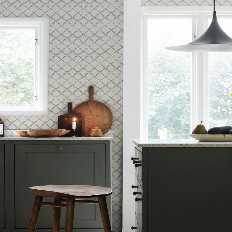 Trellis Wallpaper by Scalamandre Gray