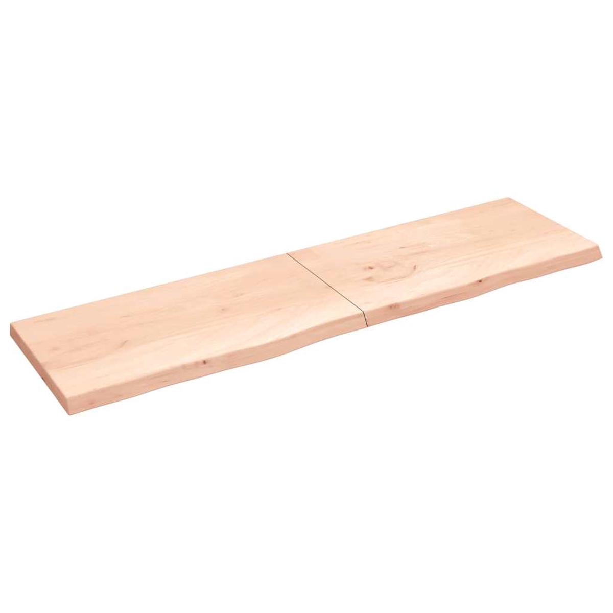 vidaXL Wall Shelf 220x60x(2-6) cm Untreated Solid Wood Oak