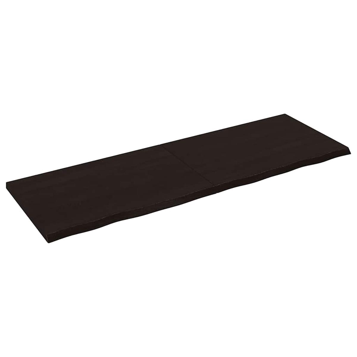 vidaXL Wall Shelf Dark Brown 180x60x(2-4) cm Treated Solid Wood Oak