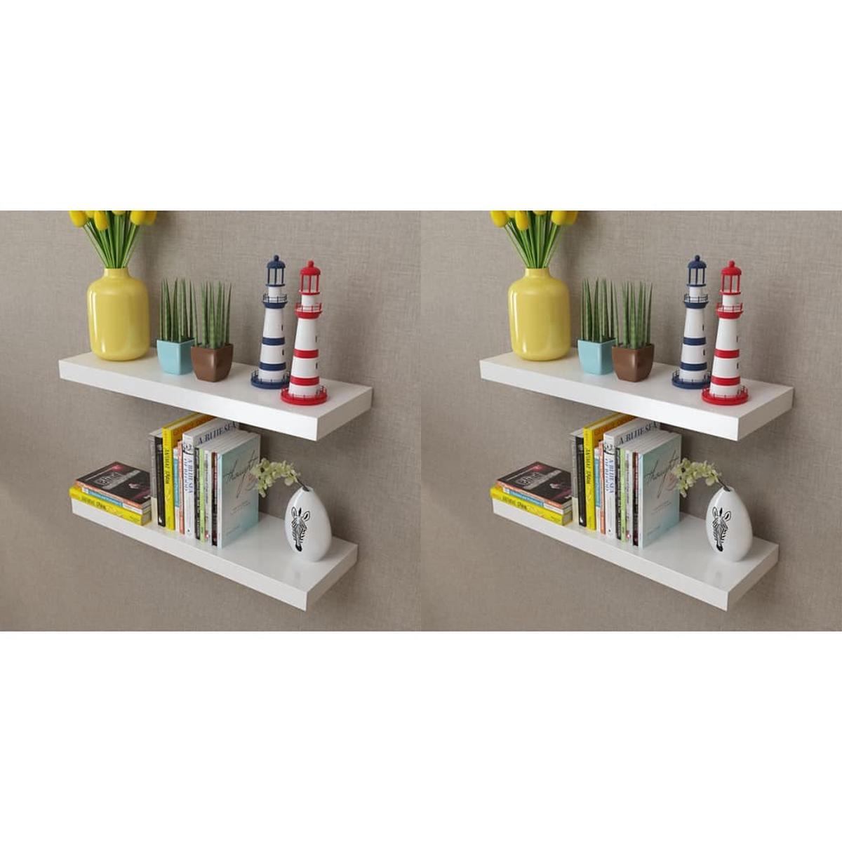 vidaXL Wall Shelves 4 pcs White 60 cm