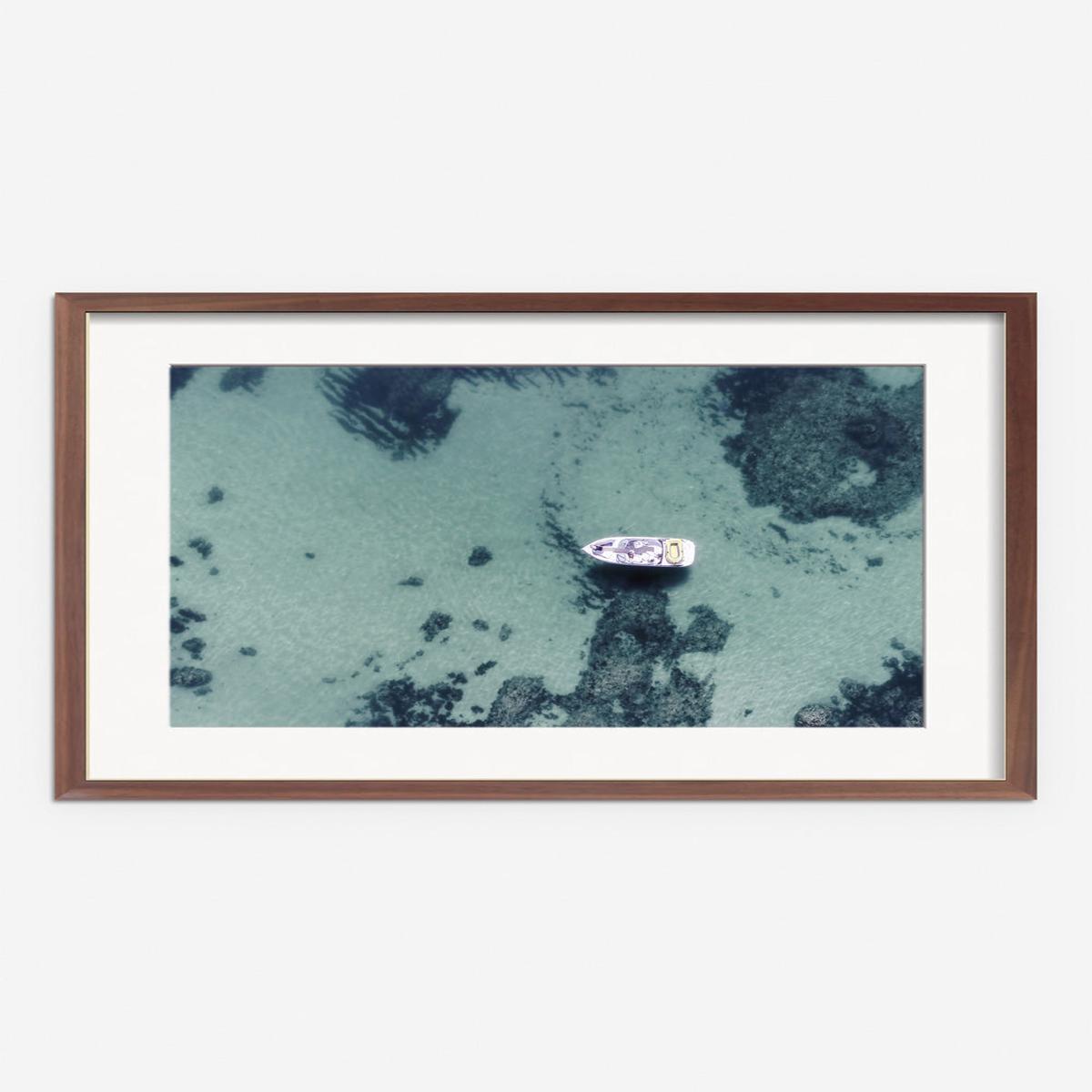 Aerial Ocean Bliss Photography Print by Ingrid Beddoes - Walnut | 45.5" x 29.5" | Framed
