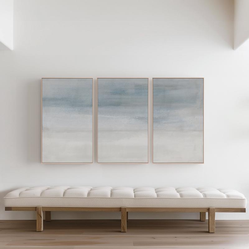 Whisper Triptych Wall Art (Set of 3) by Carol Benson-Cobb Champagne Gold 21.5 x 46.5