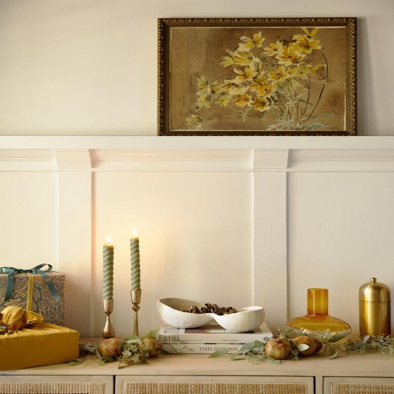 Yellow/Orange Flower with Border Print by Hannah Borger Overbeck Framed 12 x 15