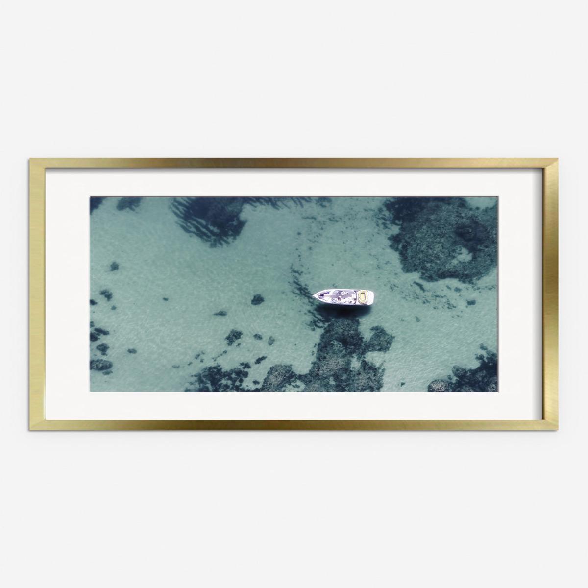 Aerial Ocean Bliss Photography Print by Ingrid Beddoes - Black | 45.5" x 29.5" | Framed