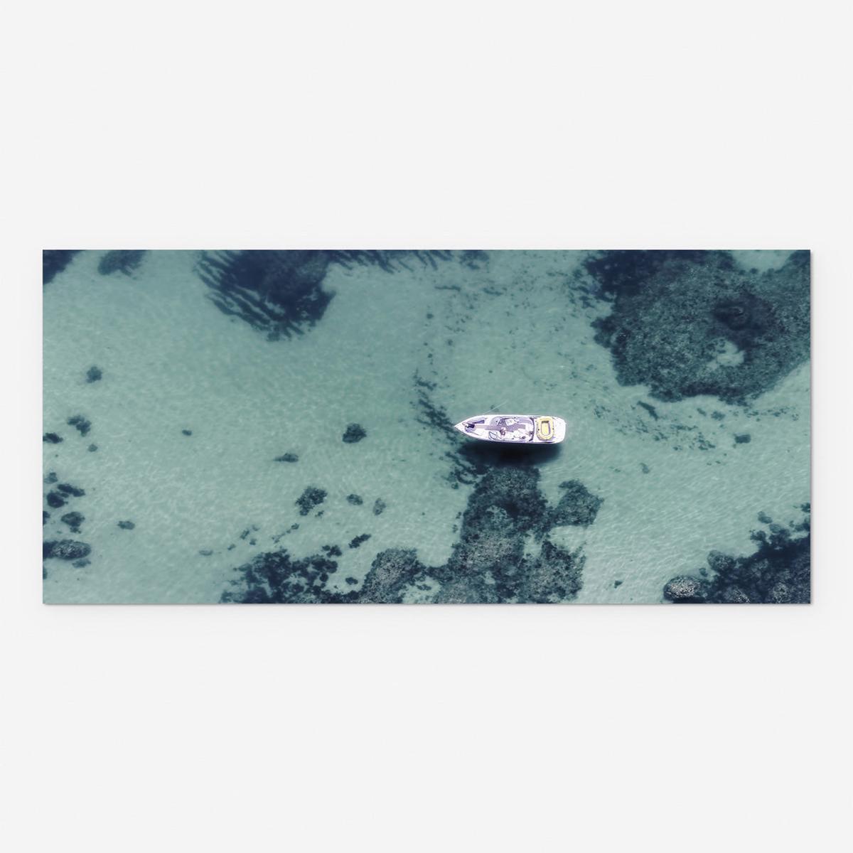 Aerial Ocean Bliss Photography Print by Ingrid Beddoes - Natural | 45.5" x 29.5" | Framed