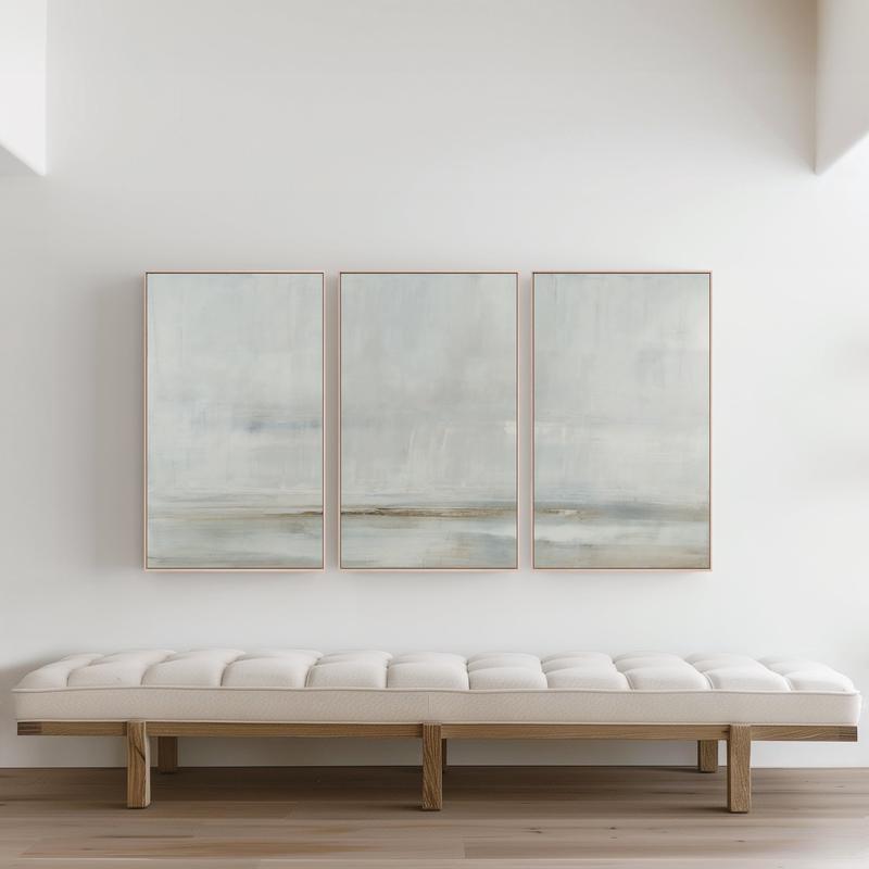 After The Storm Triptych Wall Art by Carol Benson-Cobb Champagne Gold 21.5 x 46.5