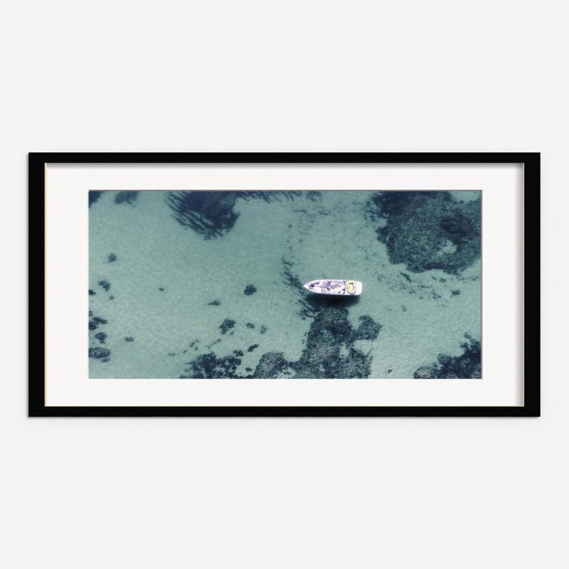 Aerial Ocean Bliss Photography Print by Ingrid Beddoes Silver 35.5 x 23.5 Framed