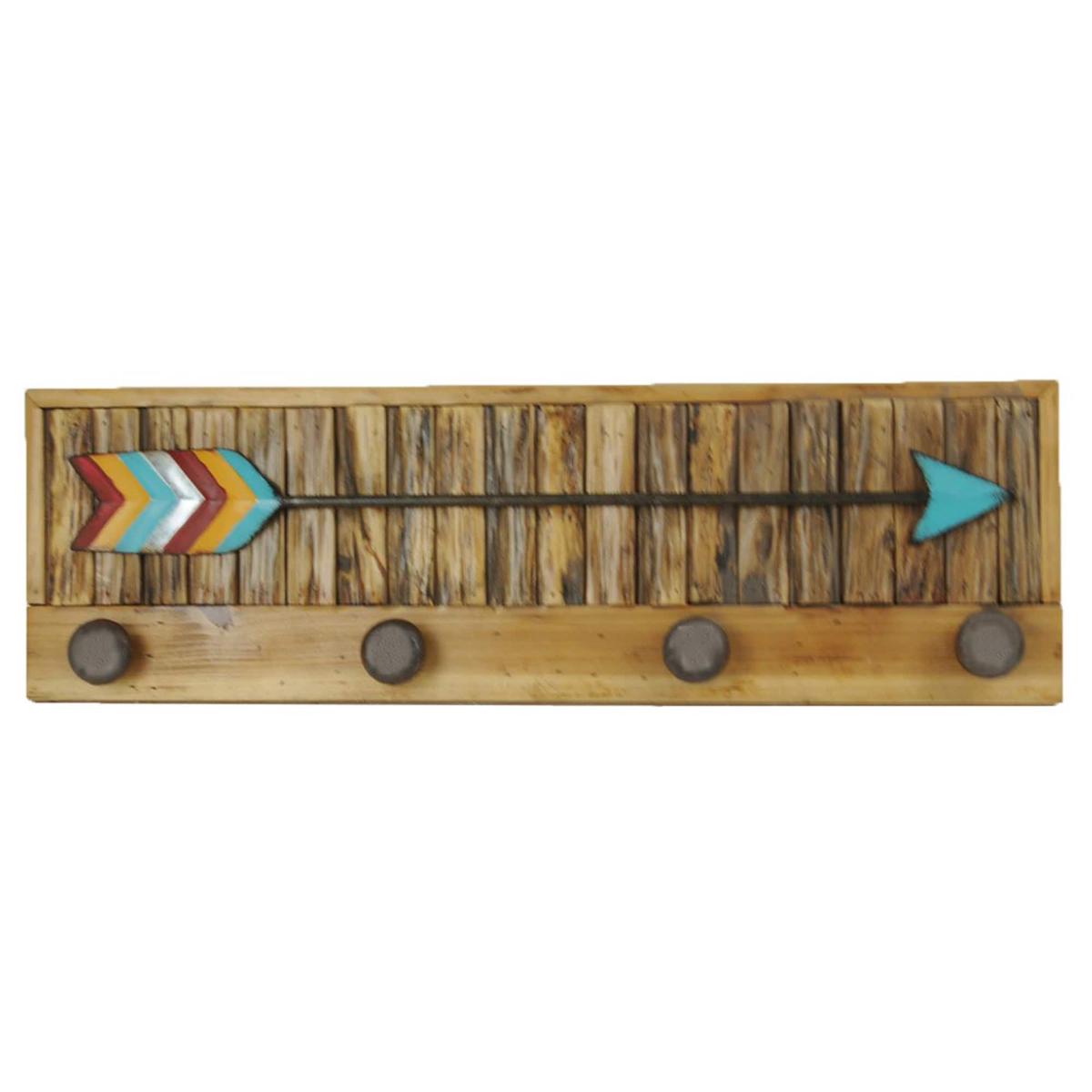 Wall Dcor - 8.5" x 27.2" Arrow With Knobs Wall Art 4 Per Carton - Turquoise / Tan
