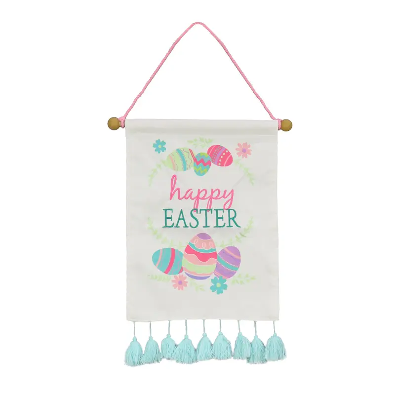 19 in. Happy Easter with Eggs Hanging Banner Decoration