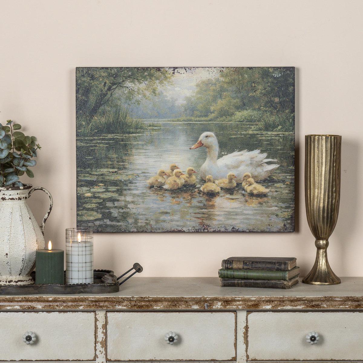 24" Rustic Duck Family Print