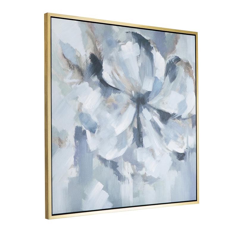 39.5" x 39.5" Wall Art with Large Flower Oil Painting