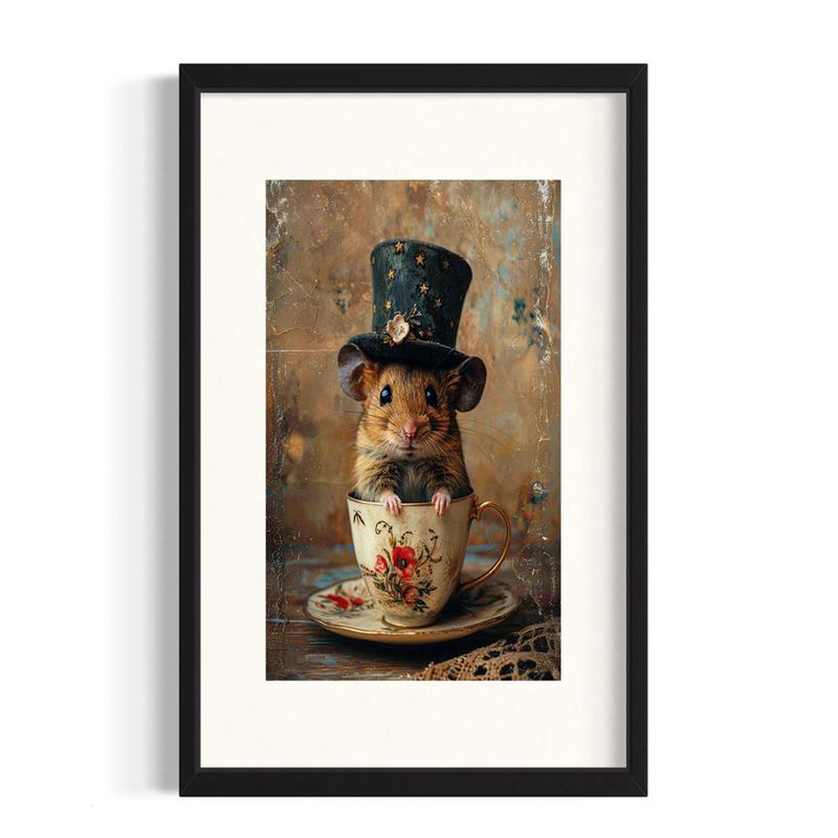 821510 Mouse in Teacup Print Wall Decor
