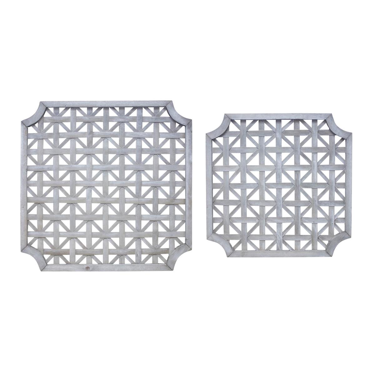 Wall Hanging (Set of 2) 23.25"SQ, 27.25"SQ Wood