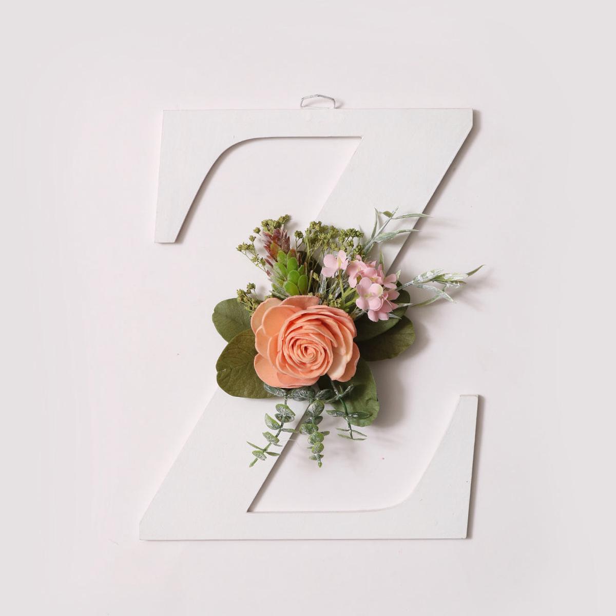 White Floral Alphabets - Z