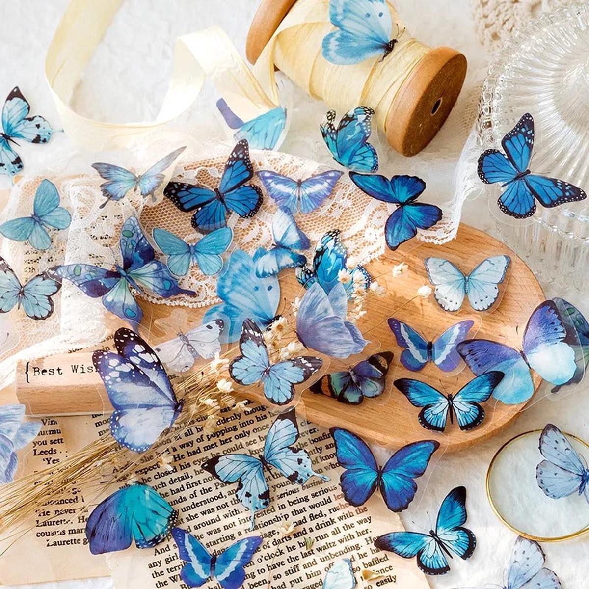Yeknu Vintage Butterflies Decorative Stickers