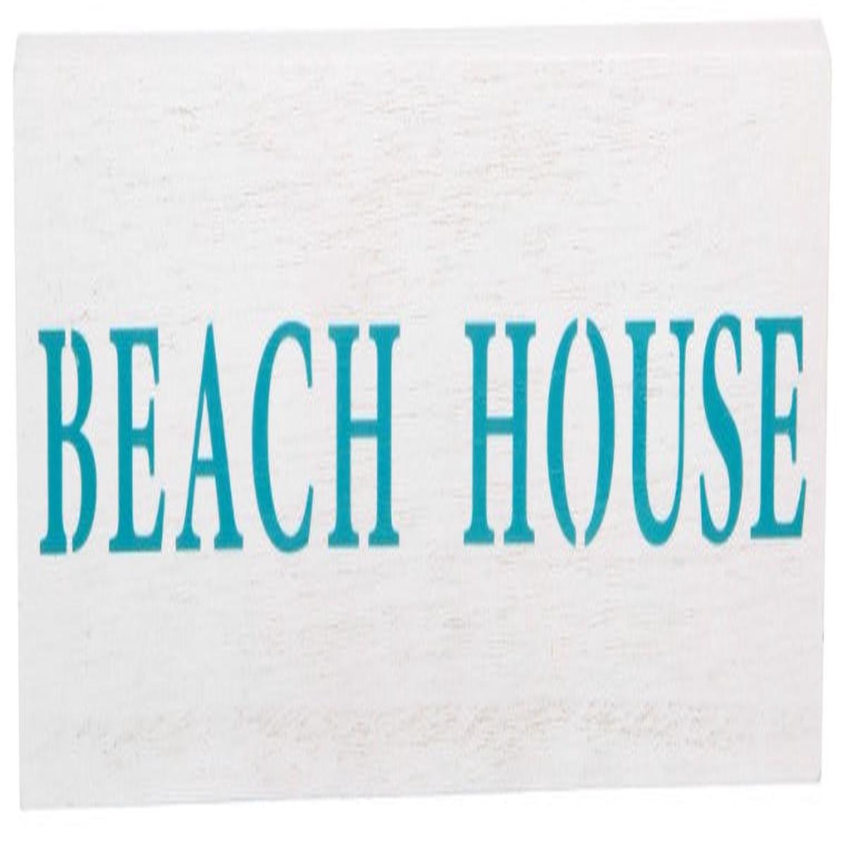 *12x4in Beach House Sign, White