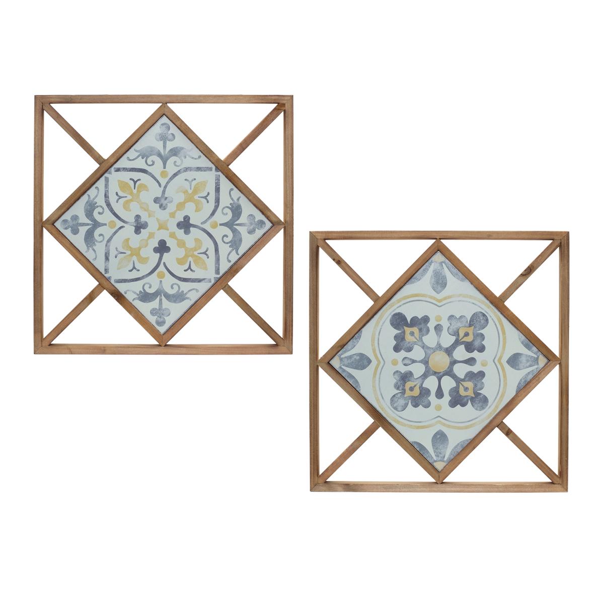 Wall Tile (Set of 2) 14.25SQ MDF/Metal