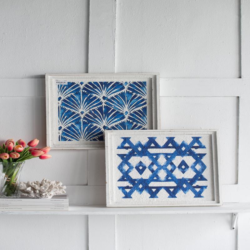 White And Indigo Wall Decor