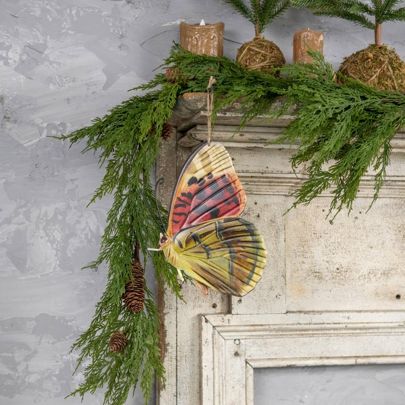 10" Wheat Butterfly Metal Wall Decor