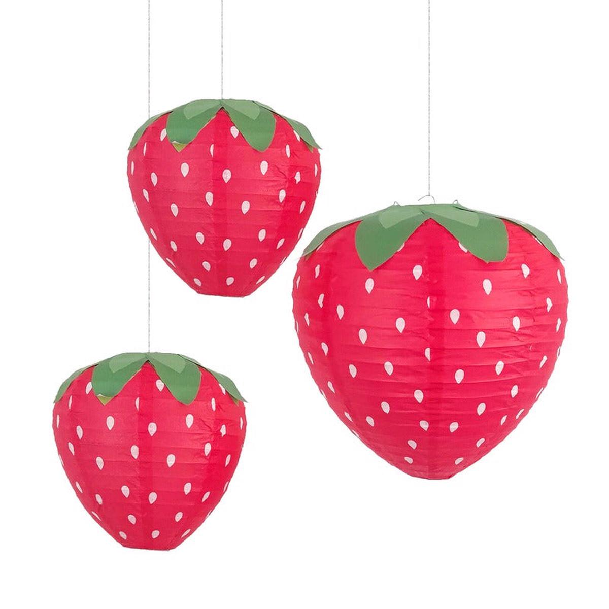Yeknu Strawberry Paper Lanterns Hanging Decor