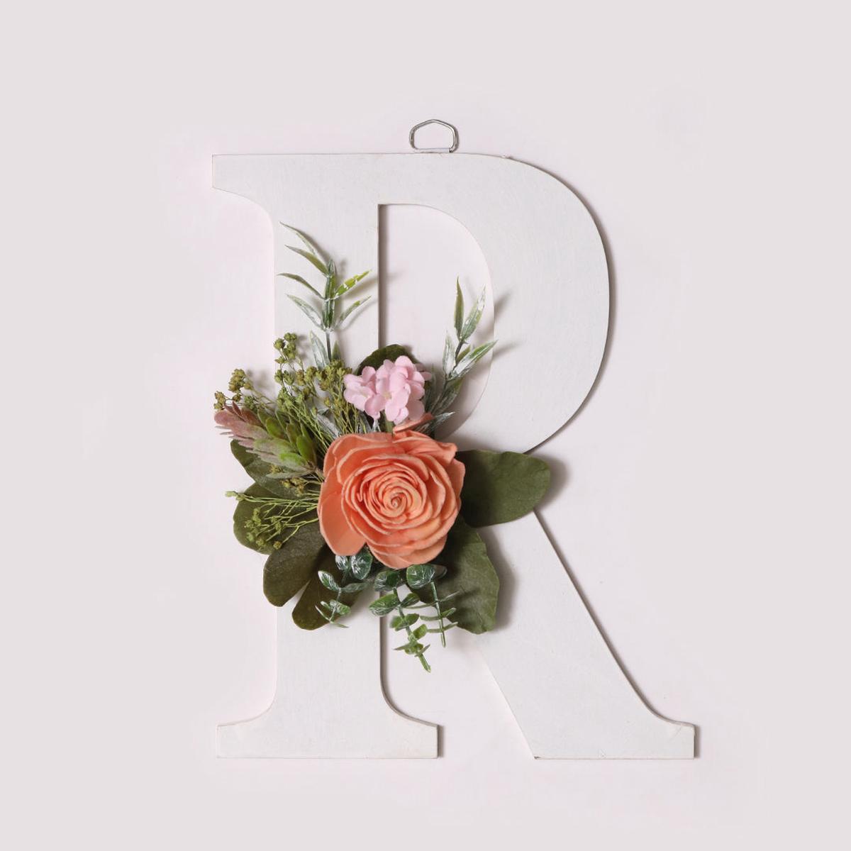 White Floral Alphabets - R