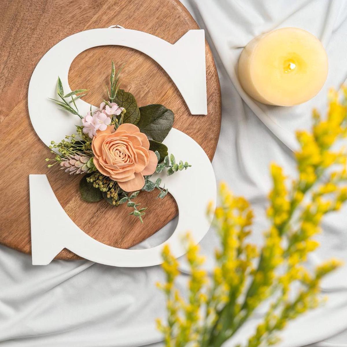 White Floral Alphabets - S