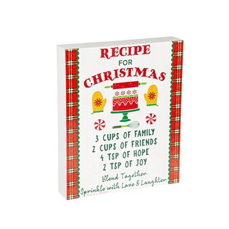 Wooden Plaque, Recipe for Christmas