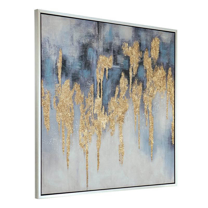 39.5" x 39.5" Wall Art with Striking Gold Accents