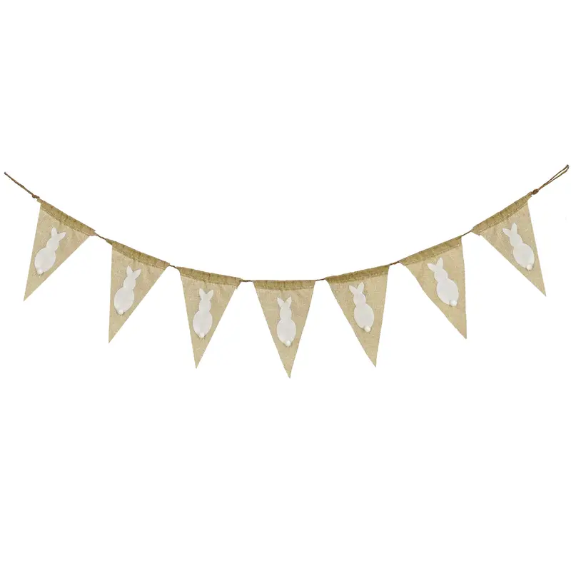 70 in. White Easter Bunny Hanging Banner Decoration