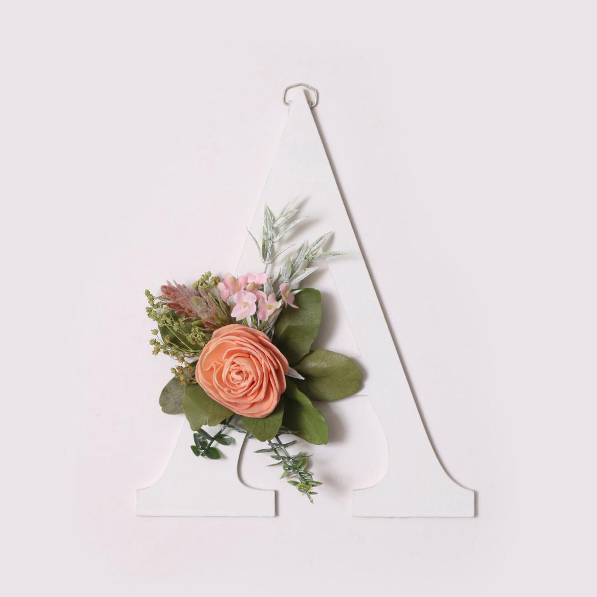White Floral Alphabets - A