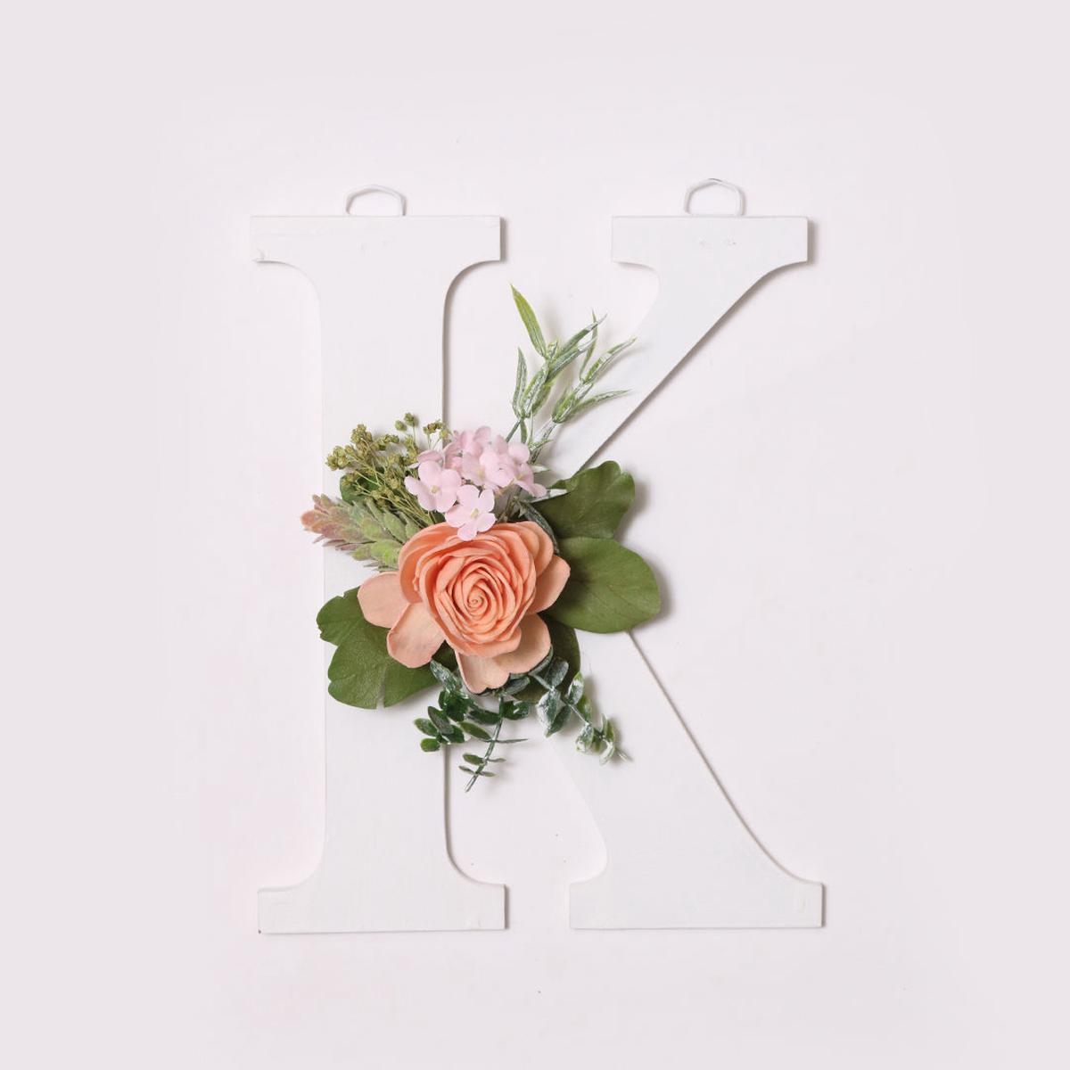 White Floral Alphabets - K