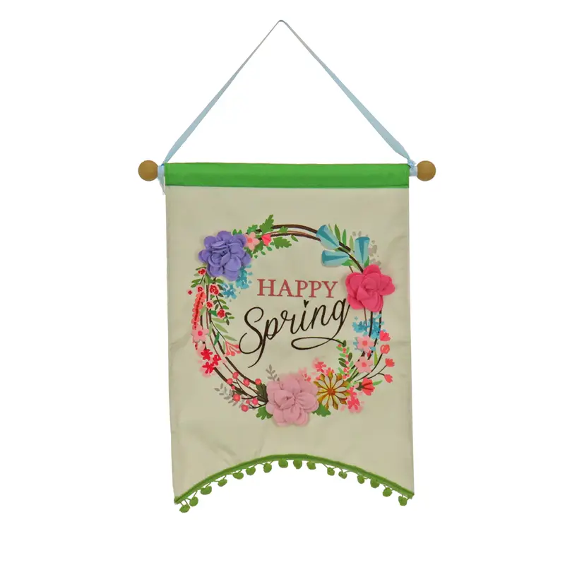 18 in. Happy Spring Hanging Banner Decoration