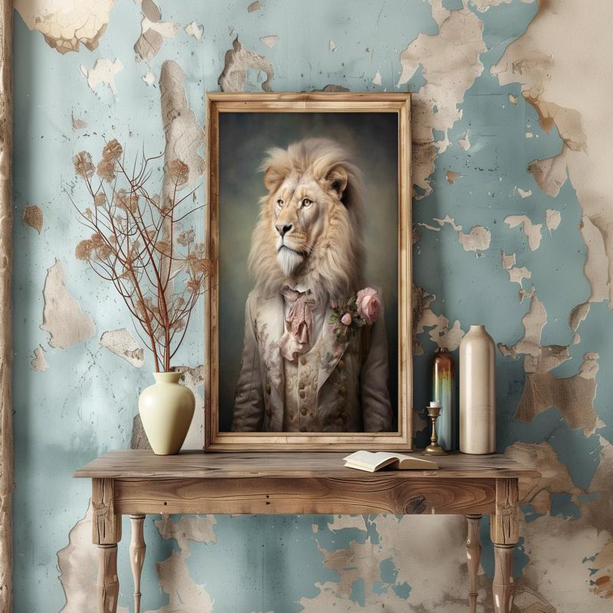 821510 Charming Lion Print Wall Decor