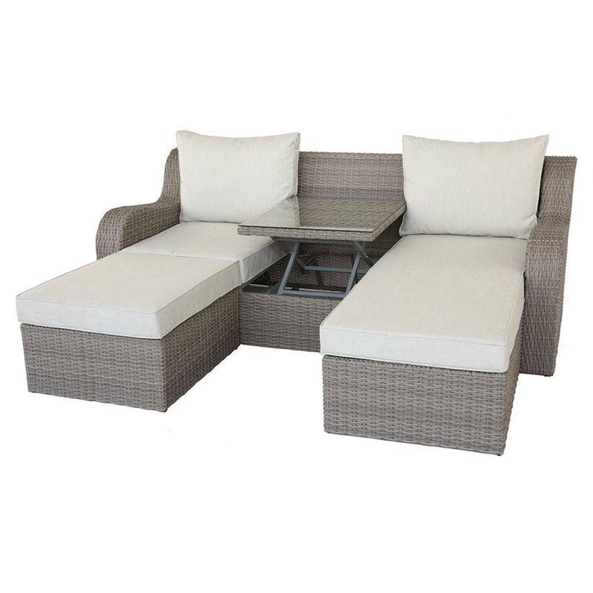 Acme Salena Sofa Bed with Coffee Table in BeigeGray 45010